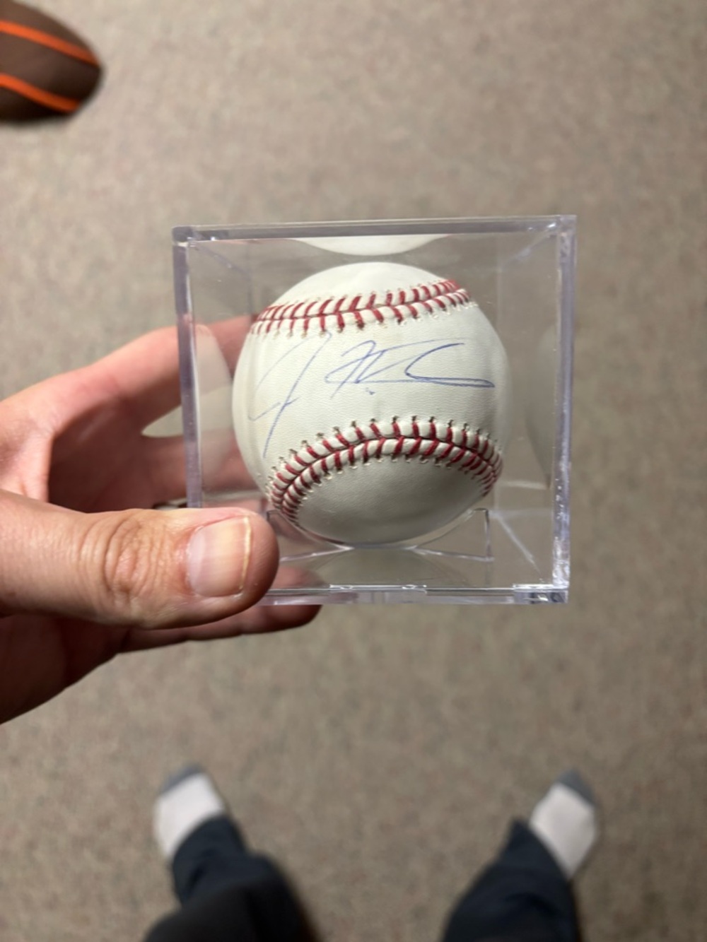 Josh Hamilton Autographed White Baseball in Clear Display Case